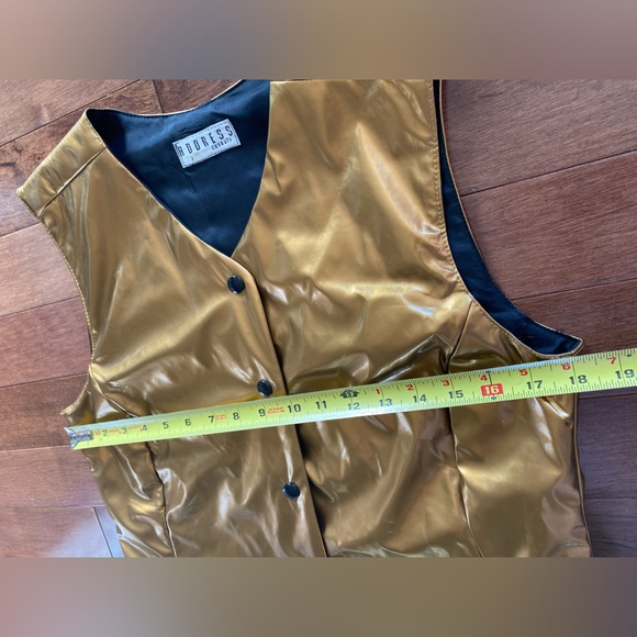 Vintage 80s Address Metallic Gold Vest Womens M - Picture 3 of 13